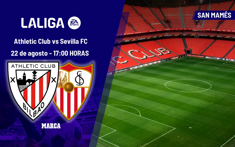 Athletic Club - Sevilla FC: horario, dónde ver hoy en TV y canal del partido de LaLiga EA Sports