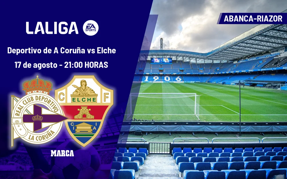 Deportivo de A Coruña - Elche: horario, dónde ver en TV y canal del partido de LaLiga EA Sports