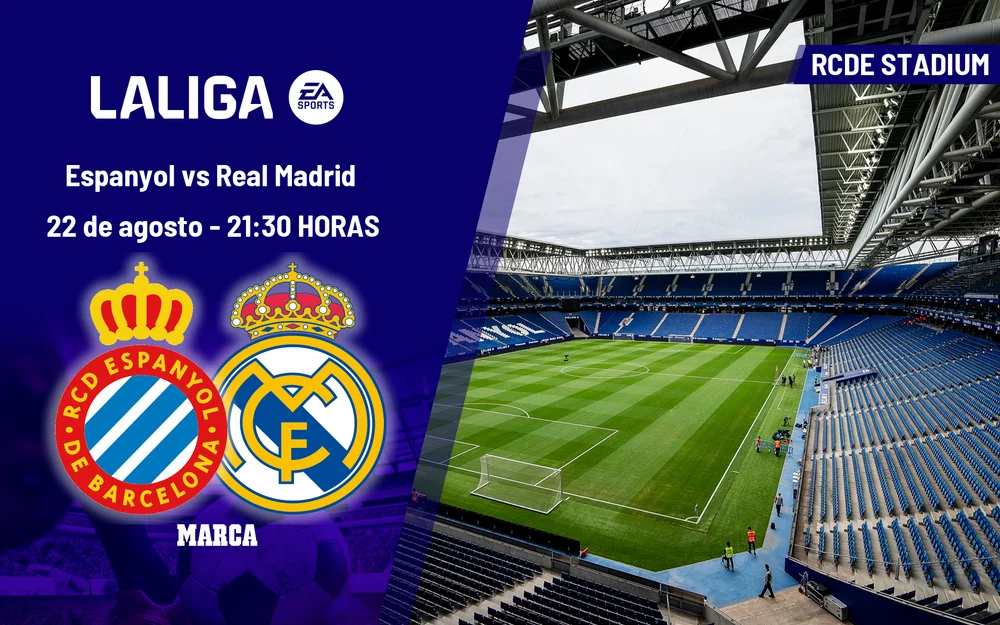 Espanyol - Real Madrid: horario, dónde ver en TV y canal del partido de LaLiga EA Sports
