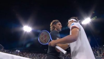 Reacción de Stefanos Tsitsipas ante el Saque bajo el Brazo de Daniel Altmaier - ¡Polémica en el US Open: el saque de Tsitsipas que desató la tormenta!